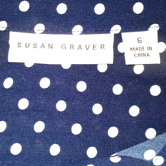 Susan Graver Polka Dot Long Sleeved Blouse-#0121 - Picture 11 of 11